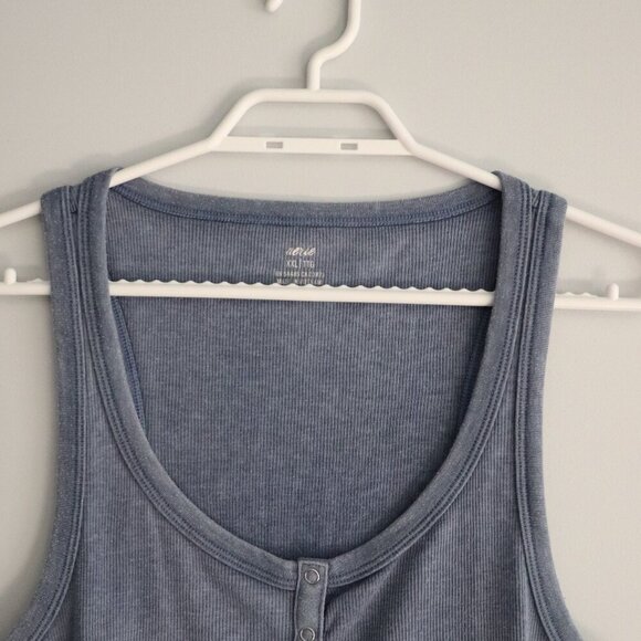 Aerie Women's Blue Sz XXL Ribbed Scoop Neck Stretch Racerback Tank Top - Picture 3 of 9